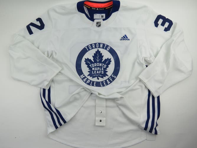 Adidas Toronto Maple Leafs Practice Worn Authentic NHL Hockey Jersey White #32 Size 58