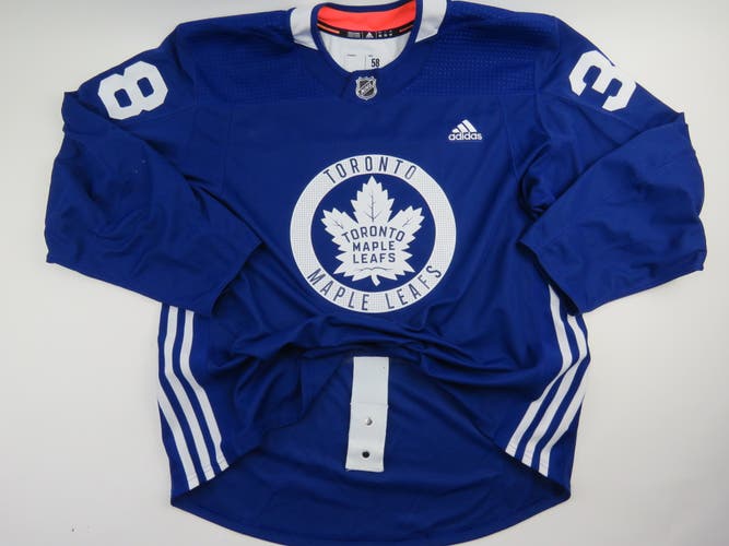 Adidas Toronto Maple Leafs Practice Worn Authentic NHL Hockey Jersey White #38 Size 58