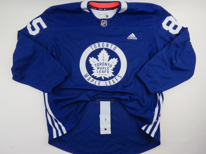 Adidas Toronto Maple Leafs Practice Worn Authentic NHL Hockey Jersey Blue #85 Size 58