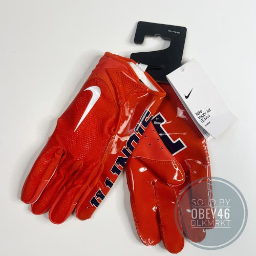 NIKE Fighting Illinois Vapor Knit Football Gloves Orange  3XL