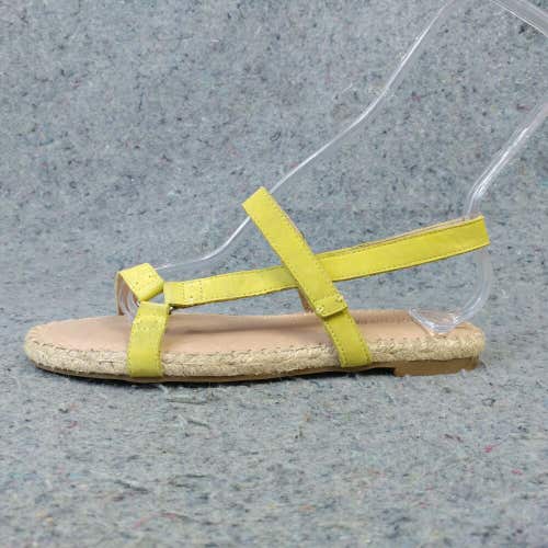 Madewell The Hallie Espadrille Sandal Womens 7.5 Shoes Yellow Nubuck Leather