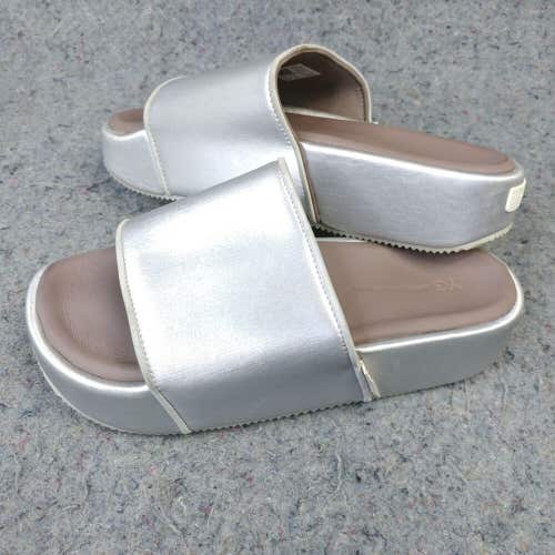 Adidas Y-3 Slides Mens 7 Shoes Platform Sandals YOHJI YAMAMOTO Metallic Silver