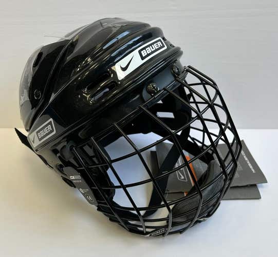 New Nike Bauer 1500 Hockey Helmet Combo medium with cage face black CSA ice mask