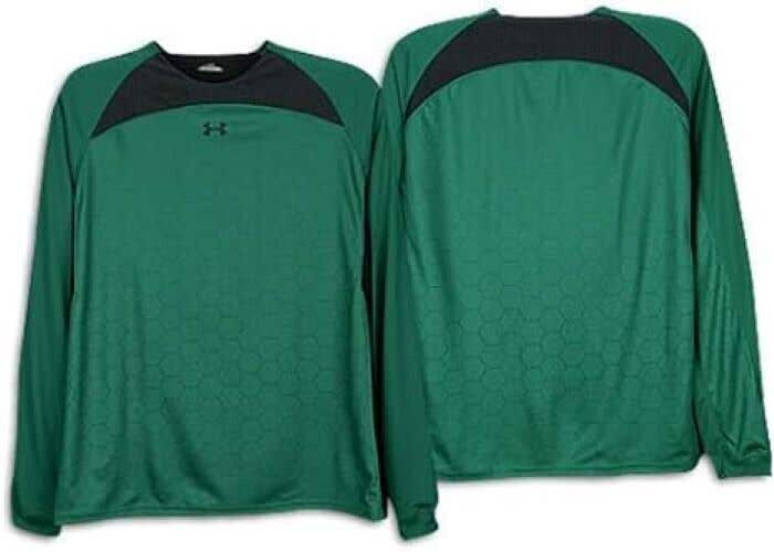 Under Armour Mens Shutout 1000643 Size S Green Black Goalkeeper Shirt NWT