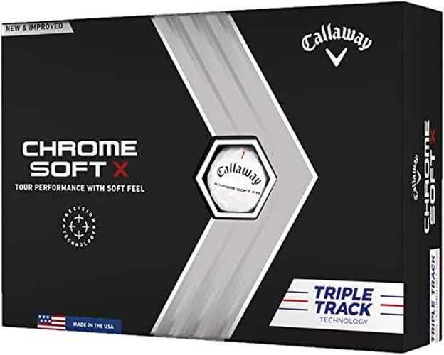 Callaway Chrome Soft X Triple Track Golf Balls (White, 12pk) 2022 1 Dozen NEW