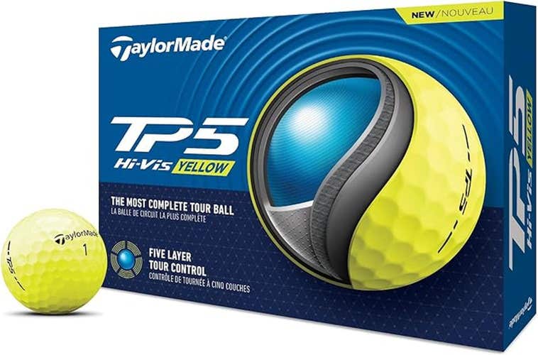 Taylor Made TP5 Golf Balls (Yellow, 12pk) 1dz 2024 NEW