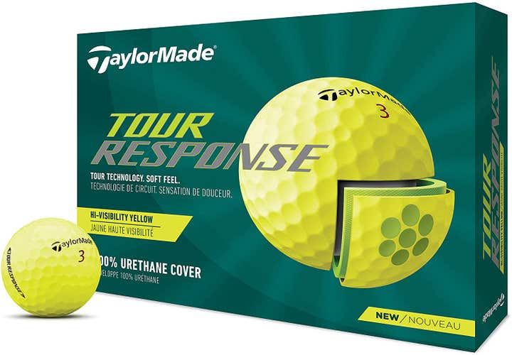 Taylor Made Tour Response Golf Balls (Yellow,12pk) 1dz 2022 3 Layer NEW