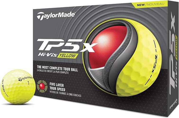 Taylor Made TP5x Golf Balls (Yellow, 12pk) 1dz 2024 NEW