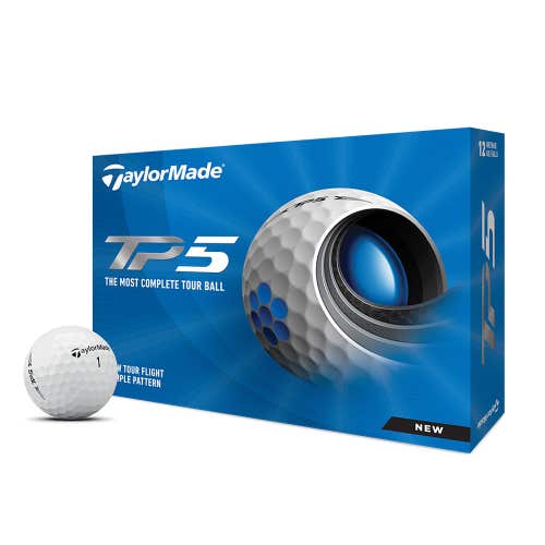 Taylor Made TP5 Golf Balls (White, My #00, 2021) 12pk 1dz NEW