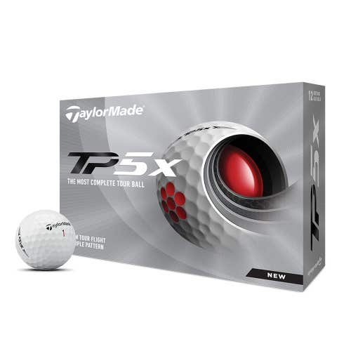 Taylor Made TP5x Golf Balls (White, 12pk, 2021) 1dz NEW
