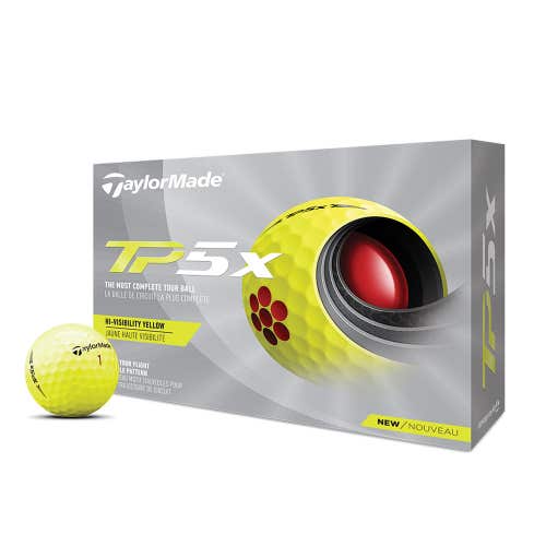 Taylor Made TP5x Golf Balls (Yellow, 12pk, 2021) 1dz NEW