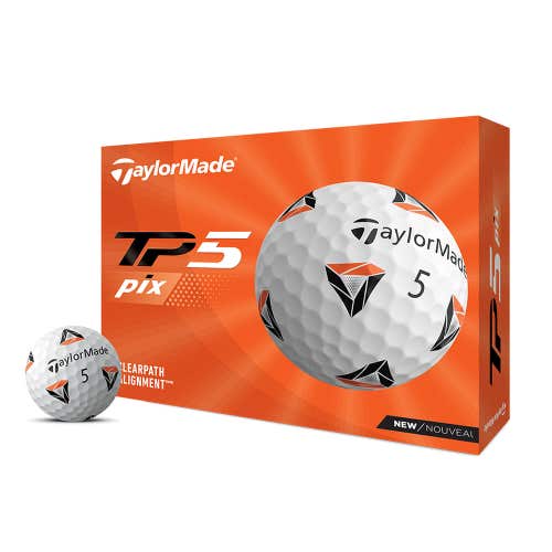 Taylor Made TP5 Pix Golf Balls (White, 12pk, 2021) 1dz NEW
