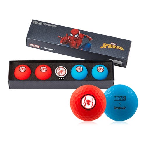 Volvik Vivid Marvel X Golf Balls (Spider Man, 4pk) 2021Avengers Gift Set NEW