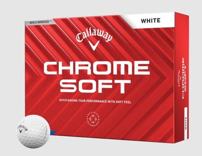 Callaway Chrome Soft Golf Balls (White, 12pk) 1dz 2024 NEW