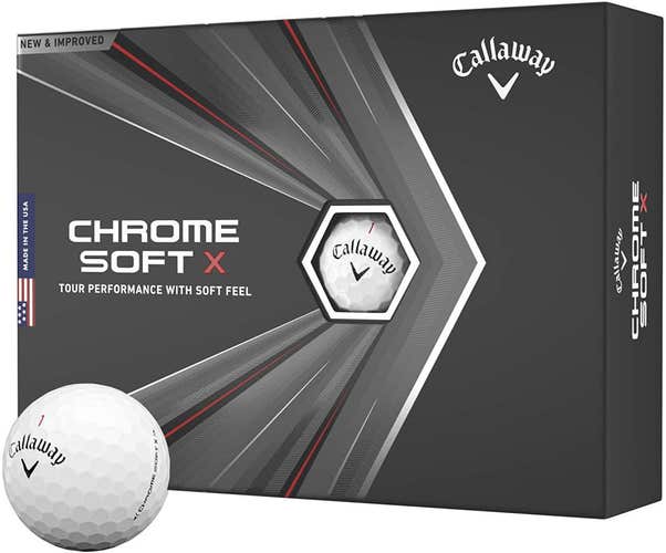 Callaway Chrome Soft X Golf Balls (White, 12pk) 2020 1 Dozen NEW