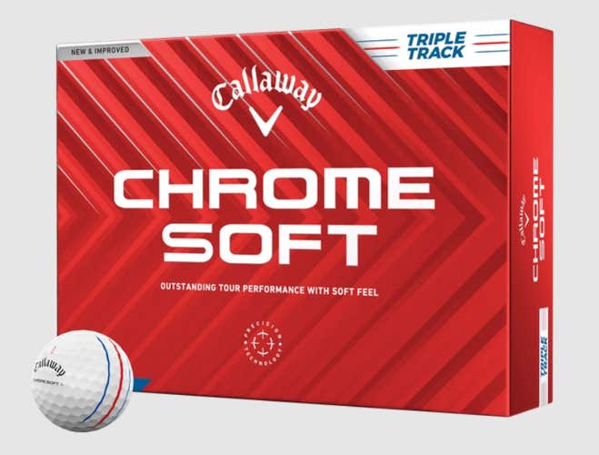 Callaway Chrome Soft Triple Track Golf Balls (White, 12pk) 1dz 2024 NEW