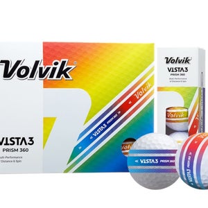 Volvik Vista3 Prism 360 Golf Balls (White, 12pk) 1 Dozen NEW