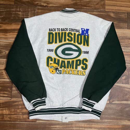 Vintage Green Bay Packers 1996 NFC Central Division Champions Varsity Jacket XL