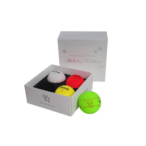 Volvik Vivid Limited Holiday Edition Golf Balls (4 balls Red Grn Wht YLW) NEW