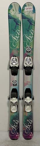 Used Kid's Axis 110cm Luna Skis With Marker 4.5 Bindings (SY1729)