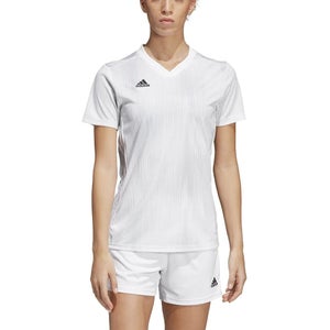 Adidas Womens Tiro 19 DW9144 Size Small White SS Vneck Soccer Jersey NWT