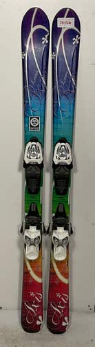Used Kid's Axis 120cm Luna Skis With Marker 4.5 Bindings (SY1726)