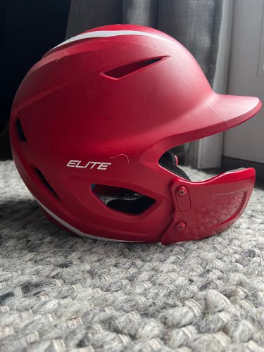 Easton Junior Elite X Batting Helmet W/ Jaw Guard - Red And White