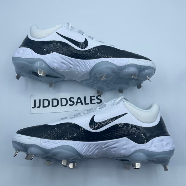 Nike Alpha Huarache Elite 4 Low Metal Baseball White Black FD2745-101 Men’s 9.5  New