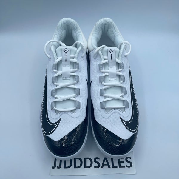 Nike Alpha Huarache Elite 4 Low Metal Baseball White Black FD2745-101 Men’s 9.5  New