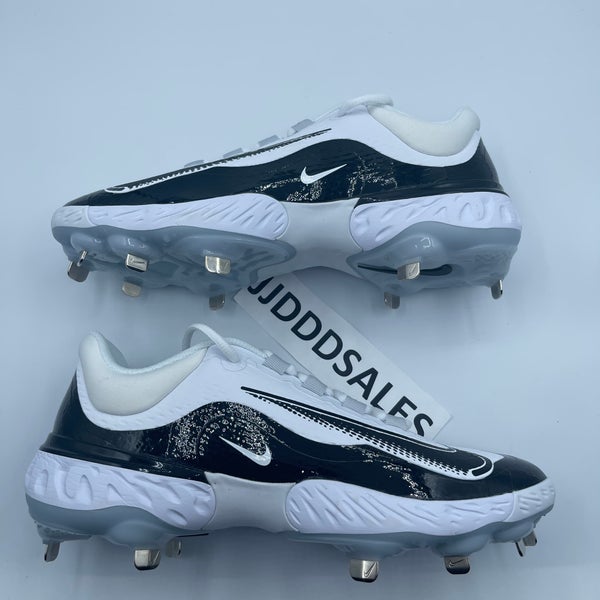 Nike Alpha Huarache Elite 4 Low Metal Baseball White Black FD2745-101 Men’s 9.5  New