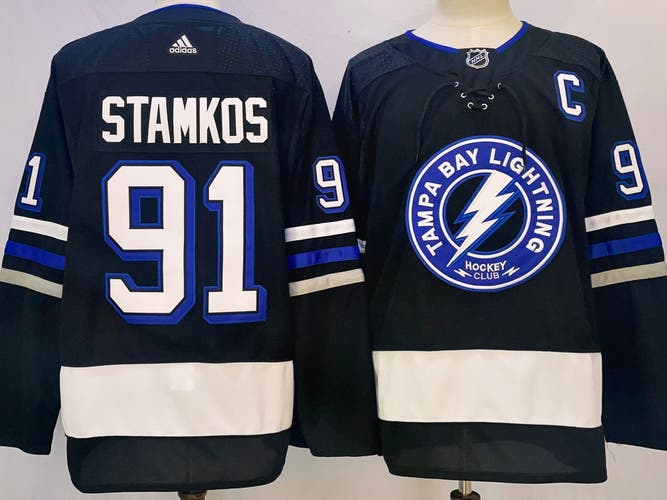 Tampa Bay Lightning 91 Steven Stamkos Alternate Black Ice Hockey Jersey Size 54(XL)