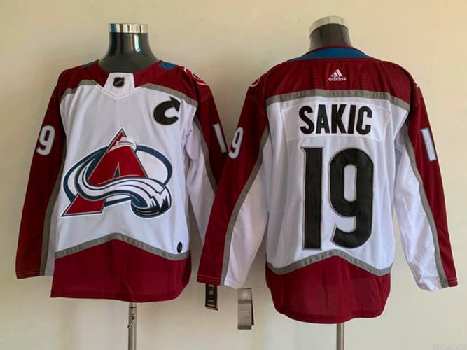 Colorado Avalanche 19 Joe Sakic White Ice Hockey Jersey Size 3XL(60)