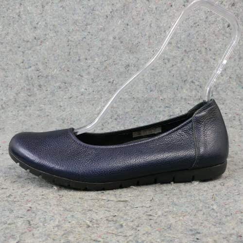 Sabrins Womens 41 EU Flats Made In Spain Slip On Shoes Navy Blue Pebbled Leather
