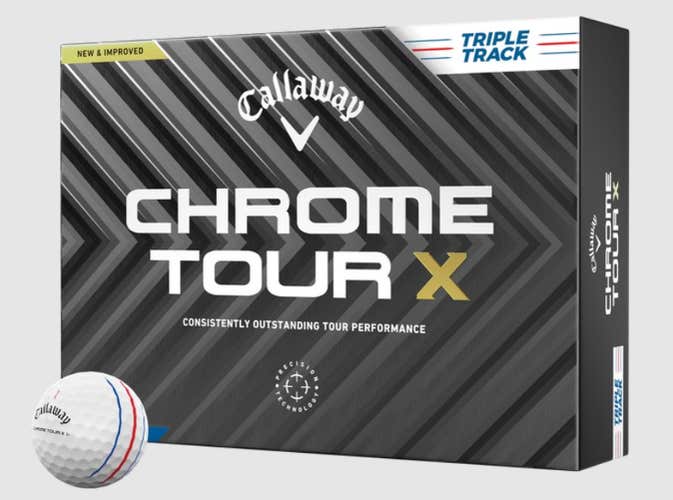 Callaway Chrome Tour X Triple Track Golf Balls (White, 12pk) 1dz 2024 NEW