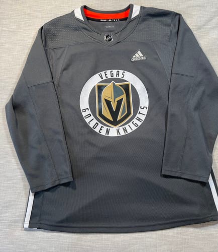 Vegas Golden Knights 52 Grey Used Adidas Practice Jersey