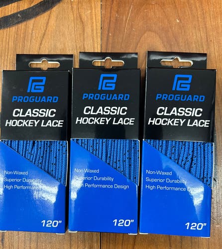 3 Pack - ProGuard Classic Hockey Laces-Cloth Royal 120”