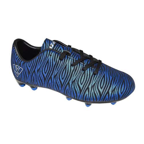 Vizari Teramo FG JR Youth Soccer Cleat Shoes Moulded TPU Color Blue Black