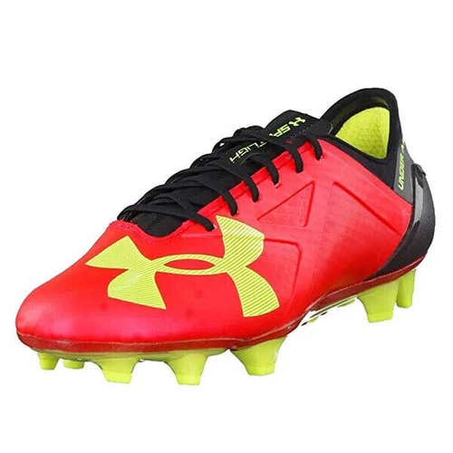 UNDER ARMOUR UA SpotLight FG Rocket Red Yellow Black Soccer Cleats Mens Size 8