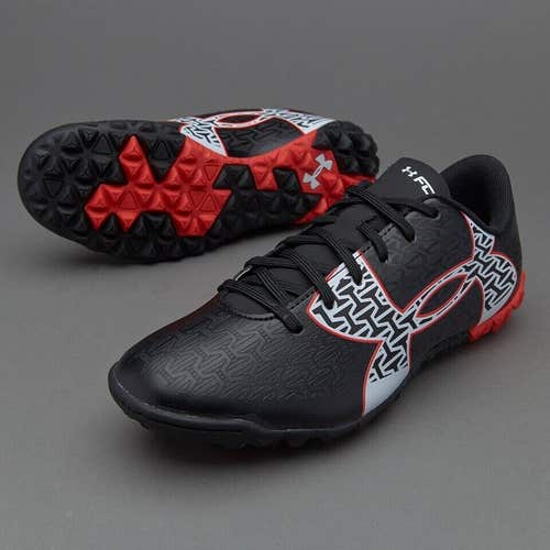 Under Armour CF Force 2.0 JR Soccer Cleat Shoes Black Rocket Red White Size 5Y