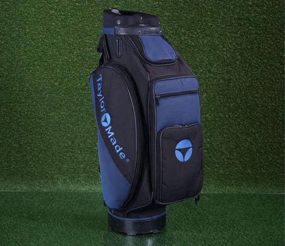 AMAZING HUGE TAYLORMADE DELUXE CART BAG 6 WAY DIVIDERS GOLF BAG, BLUE ~ W@W!!