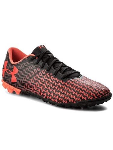 Under Armour UA Force 3.0 TF JR Youth Soccer Cleat Shoes Black Black Neon Coral