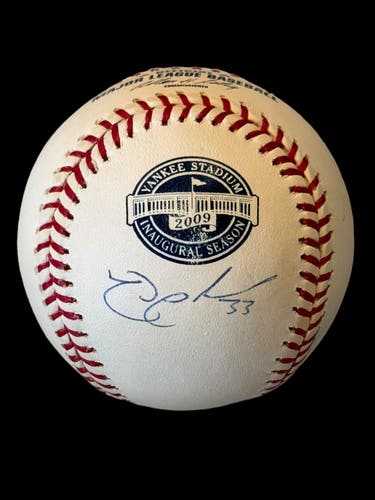Nick Swisher 2009 NY Yankees Signed Yankee Stadium Logo Ball MLB Authenticated