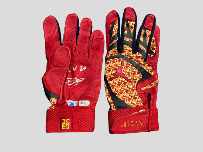 2020 Dexter Fowler St Louis Cardinals Game Used / Worn Custom Batting Gloves MLB Authenticated