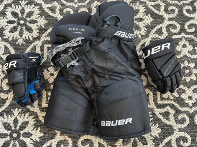 Bauer Hockey Pants and Bauer Gloves
