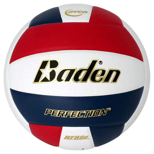 Baden Perfection Leather Volleyball (Red/Navy/White)