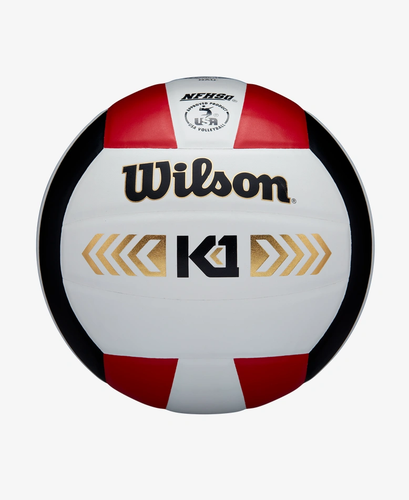 Wilson K1 Gold Leather Volleyball (Red/White/Black)