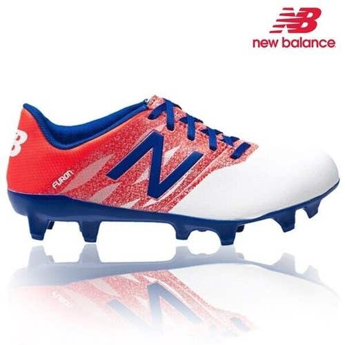 New Balance JSFUDFWO Youth Soccer Cleat Shoes White Red Fusion Blue Size 5.5