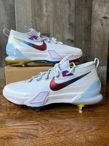 Nike Force Zoom Trout 9 Elite White Rainbow Baseball Cleats Men’s 13 FV4575-106