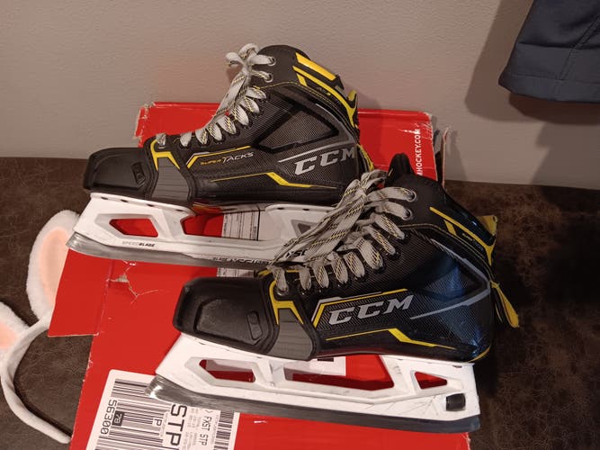 Used Senior CCM Super Tacks AS3 Pro Hockey Goalie Skates Regular Width 7.5