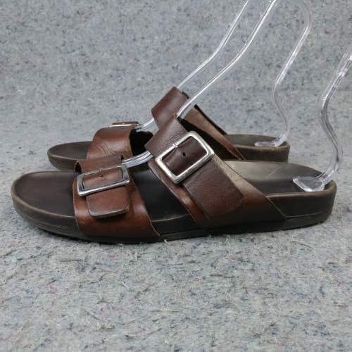 To Boot New York Adam Derrick Mens 9.5 Sandals Brown Leather Shoes Strap Buckle